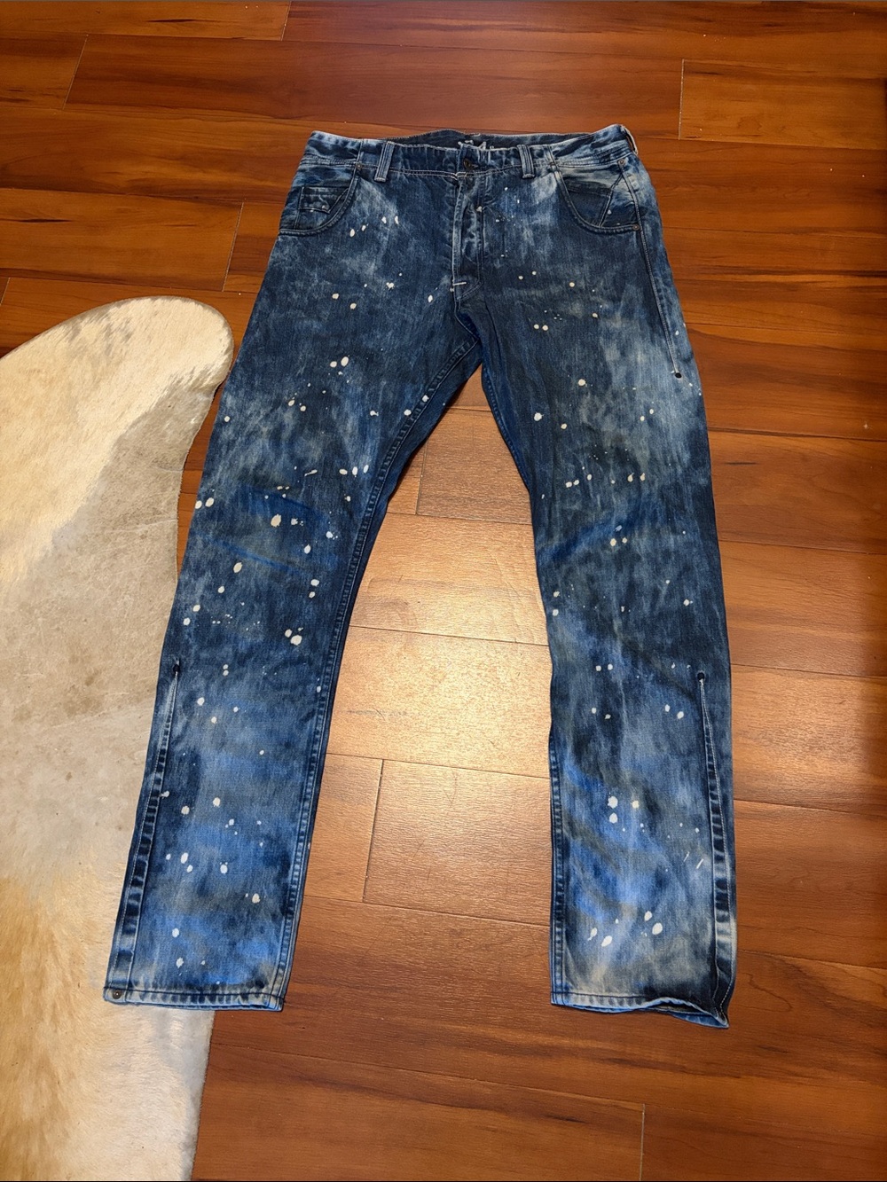 Artful Dodger Men's Blue Paint-Splatter Jeans Sz 34